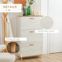 HOMCOM Narrow Shoe Cabinet, Slim Shoe Storage Cabinet with 3 Flip Drawers and Adjustable Shelves, 12 Pair of Shoes Organizer for Hallway, Entryway, Cream White(m-8)