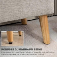 HOMCOM Sitzbank mit Stauraum, bis 220 kg, Leinenoptik, 110x39x45cm, Beige(m-5)