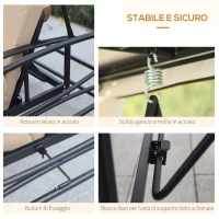 Outsunny Dondolo da Giardino 3 Posti Lettino e Gazebo Design 3 in 1 con Tettuccio, 256x172x248cm, Beige(m-8)
