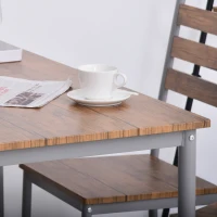 HOMCOM Modern 5-Piece Dining Table Set, Dining Table With 4 Chairs For Compact Dining Room& Kitchen, Brown(m-8)