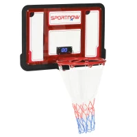 SPORTNOW Basketballkorb mit elektronischer Punkteanzeige, für Wand- und Türmontage, inkl. Basketball, Ballpumpe(m-1)