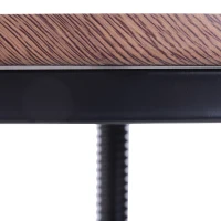 HOMCOM Conjunto Mesa y 2 Sillas Taburetes Mueble Redonda Bar Restaurante Juego de 3 Piezas Comedor Estilo Industrial Vintage Altura Ajustable Madera y Acero(m-9)