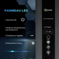 Outsunny Glacière élétrique portable congélateur et réfrigérateur avec 2 zones - contenance 45 L avec roues, poignée télescopique, 12/24 V DC et 110-240 V AC(m-5)