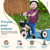 AIYAPLAY Tricycle enfants avec sonnette et panier selle réglable avec dossier - pour enfant de 2 à 5 ans rose(m-4)