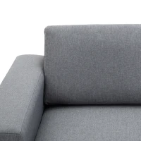 HOMCOM Sofá de Diseño Moderno de 3 plazas Acolchado y Tapizado Patas de Acero 200x82x78cm Carga 250kg(m-9)