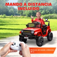 AIYAPLAY Coche Eléctrico para Niños con Batería 12V Mando a Distancia Velocidad Ajustable USB Faros Bocina Rojo(m-7)