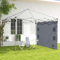Outsunny 195 x 295cm Replacement Gazebo Sidewall - Grey(m-2)