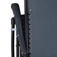 Outsunny Set de Muebles de Jardín Mesa Redonda Ø46x49 cm y 2 Sillas Mecedoras 68x90x106 cm Plegables con Bloqueo para Exterior Patio Gris(m-8)