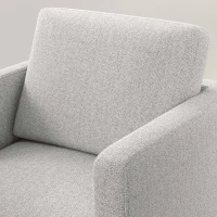 HOMCOM Poltrona d'arredo in Tessuto Effetto Lino Traspirante e Gambe in Acciaio, 79x76x65 cm, Grigio(m-8)