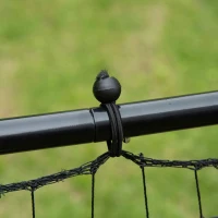 HOMCOM Red de Rebote Reboteador de Metal con Ángulo Ajustable para Entrenamiento de Deportes 96x80x96 cm Negro(m-9)