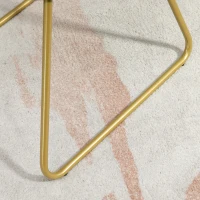 HOMCOM Modern Dining Chairs Set of 2, Metal Wire Kitchen Chair with Velvet-feel Cushion, Round Back and Steel Frame for Living Room, Bedroom, Gold(m-8)