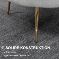 HOMCOM Polstersessel in Muschelform, Relaxsessel, Entspannungssessel, Metallbeine in Goldoptik, 79L x 77B x 77H cm, Weiß(m-6)