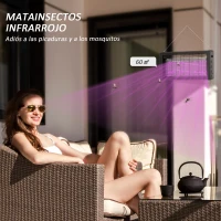 HOMCOM Lámpara Antimosquitos con Luces LED Mata Mosquitos Eléctrico Efecto 60 m² para Interior 49x6x25 cm Negro(m-4)