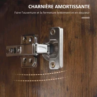 kleankin Armoire murale miroir lumineux LED salle de bain 2 portes avec 3 niveaux 70 x 15 x 65 cm aspect bois(m-8)