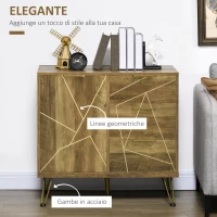 HOMCOM Mobile Multiuso con Armadietto e 3 Cassetti in Legno e Acciaio, 84x39x80.7cm, Bronzo(m-4)