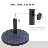 Outsunny 13kg Resin Umbrella Stand Holder, Garden Parasol Base for 38mm or 48mm Outdoor Umbrella Poles, Bronze Tone(m-6)