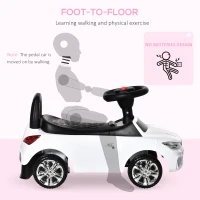 HOMCOM Ride on Car Baby Toddler Walker Foot to Floor Sliding Car Slider White(m-6)