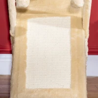 PawHut Katzenturm Kratzbaum Katzenbaum mit Höhle und Hängematte Sisal Plüsch Spanplatte Beige 54,5 x 32 x 65 cm(m-9)