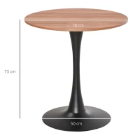 HOMCOM Modern Round Dining Table Leisure Coffee Bistro Table with Metal Base for Kitchen & Dining Room Brown(m-3)