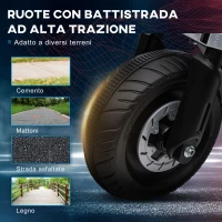 HOMCOM Moto Elettrica per Bambini 3-5 Anni in PP e Metallo con Rotelle, Clacson e Musica, 86x44x58 cm, Bianca e Nera(m-6)