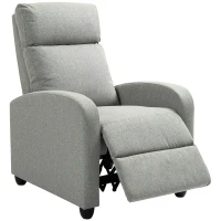 HOMCOM 135° Push Back Recliner Armchair, with Footrest - Grey(m-11)