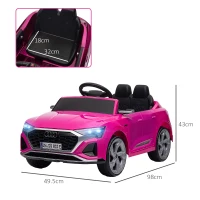 AIYAPLAY Audi Q8 e-tron Sportback Licensed 12V Ride on Car w/ Remote, 4 Spring Suspension Wheels, Headlights, Music, Horn - Pink(m-3)