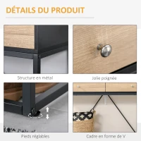 HOMCOM Table de Console Table d'entrée Moderne pour Salon 2 tiroirs cadre en métal dim. 120 x 35 x 75 cm(m-5)