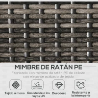 Outsunny Conjunto de Muebles de Exterior con Sofá de 2 Plazas Sillones y Mesa de Centro para Terraza Patio Negro(m-4)