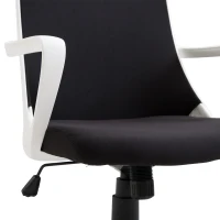 HOMCOM Fauteuil chaise de bureau ergonomique grand confort pivotant 360° hauteur réglable textilène noir blanc(m-9)