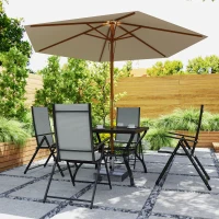 Outsunny Five-Piece Steel Frame Patio Set - Grey/Black(m-9)