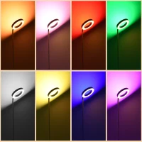 HOMCOM Lampada da Terra compatibile con Alexa e Google Home, con Luce RGB, in Acciaio, Φ25x168 cm, Bianca(m-9)