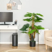 HOMCOM 2 Pack Artificial Plant Palm Tree in Pot, Fake Plants for Home Indoor Outdoor Decor, 135cm, Green(m-7)
