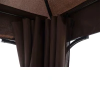 Outsunny Luxus Pavillon Gartenpavillon Partyzelt Festzelt Gartenzelt braun 3x3 m(m-8)