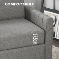 HOMCOM 2 Seater Sofa, Channel Tufted Modern Fabric Couch, Comfy Upholstered Small Sofa Loveseat with Spring Cushion, Back Pillow, for Living Room, Bedroom, Office, Light Grey(m-5)