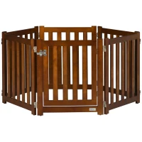 PawHut Recinto e Cancellino per Cani di Piccola Taglia a 6 Pannelli, Design Pieghevole e Salvaspazio, Marrone(m-1)