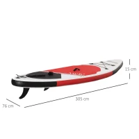 Outsunny Inflatable Stand Up Paddle Board, 10' x 30" x 6", Non-Slip SUP, with ISUP Accessories, Hand Pump, 3 Fins, Adj Paddle for Youth Adult Beginners/Experts - White(m-3)