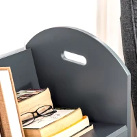 HOMCOM 2-Tier Storage Shelves, Kitchen Cart Shelf Unit with Wheels for Dining & Living Room, Home Study, Grey(m-8)