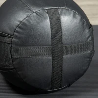 HOMCOM Kugelhantel, Kettlebell, 8 kg, flache Unterseite, Stahlgriff, Kunststoffkörper, schwarz, 20 x 20 x 24 cm(m-7)
