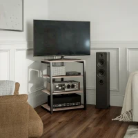 HOMCOM HiFi Stand, with Four Storage Shelves - Grey(m-9)