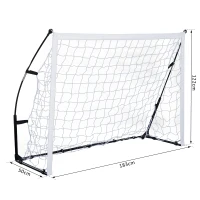 HOMCOM Cage de foot but de foot 183L x 50l x 122H cm portable avec sac de transport acier fibre verre filet PE(m-3)