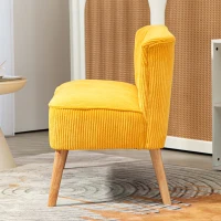 HOMCOM Zweisitzer-Sofa, elegantes Skandi Design, massiver Holzrahmen, bis 150 kg, 117 x 56,5 x 77 cm, Gelb(m-8)