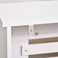 HOMCOM Cache-radiateur couverture radiateur Design à Lattes Panneau Cabinet dim. 112L x 19l x 81H cm MDF Blanc(m-9)