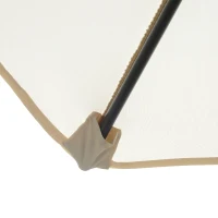 Outsunny 2.8m Garden Parasol Umbrella, Round Outdoor Market Table Umbrella Sun Shade Canopy, Off-White(m-8)