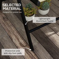 Outsunny Set of Two Padded Garden Chairs - Khaki(m-5)