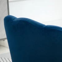 HOMCOM Poltrona in Velluto Imbottita con Schienale a Conchiglia per Camera e Salotto, 63x65x84cm(m-10)