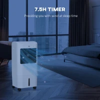 HOMCOM Portable Air Cooler with 15 Litre Water Tank, Oscillation, LED Display, Remote Control, 7.5 Hour Timer, Evaporative Air Cooler Fan with 3 Speeds, 3 Modes, Ice Packs, for Home Office(m-8)