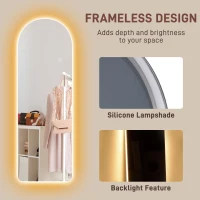 HOMCOM 120 x 40cm Arch Mirror, with LED Lights(m-7)