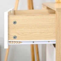 HOMCOM Buffet de Cuisine Commode de Chambre scandinave 2 placards tiroirs coulissants en Bois Multicolore Blanc Gris Clair(m-7)