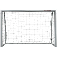 SPORTNOW Fußballtor wetterfest, stabiles Metallgestell, reißfestes Netz, 160H x 240L x 85B cm, Grau(m-1)
