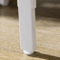 HOMCOM Lámpara de Pie Moderna con Mesita Pantalla de Lino Interruptor de Pie para Salón Dormitorio 43x39,5x162 cm Blanco(m-9)